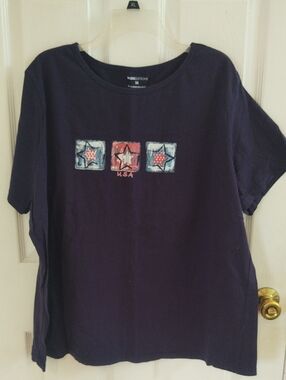 Basic Editions Purple Graphic Tee - 3X